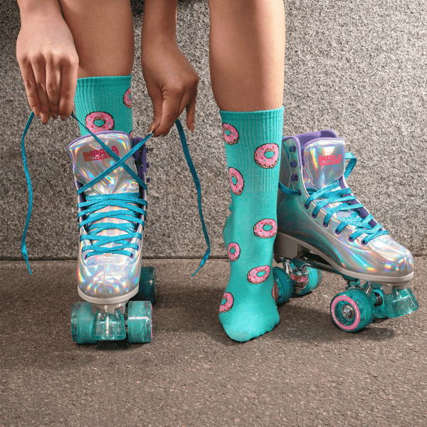 Donut food knee-high cotton socks