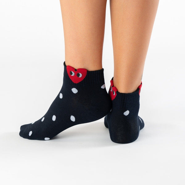 Blue Men's Heart polka dot cotton socks