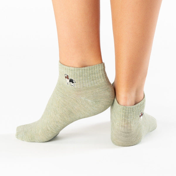 Green dog funny animals cotton socks
