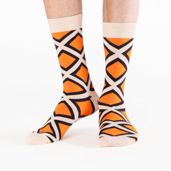 Symmetrical funny knee-high cotton socks