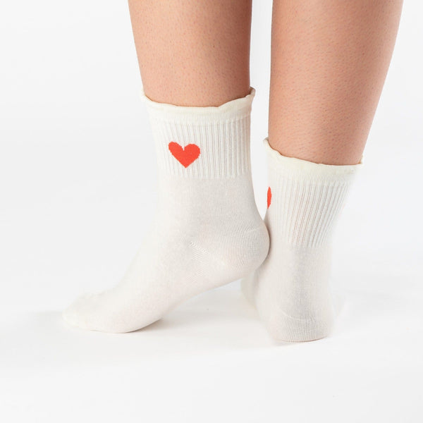 White lace cotton socks