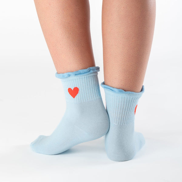 Turquoise lace cotton socks