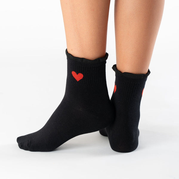 Black lace cotton socks