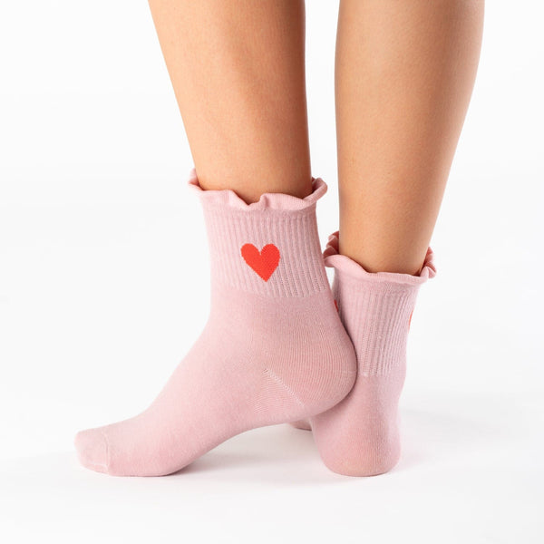 Pink lace cotton socks