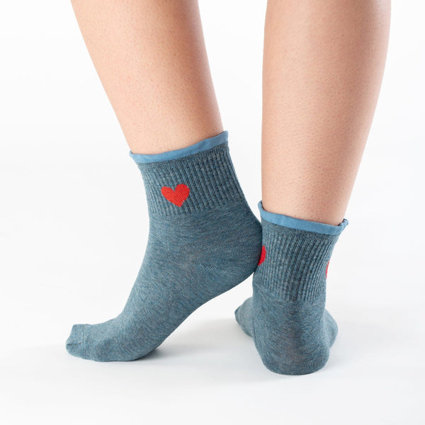 Blue lace cotton socks