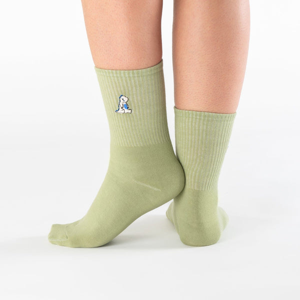 Green dinosaur cotton socks