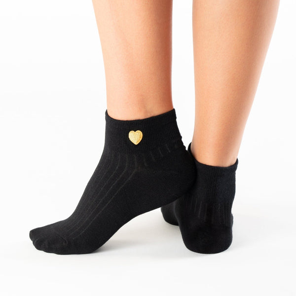 Black star and heart cotton socks
