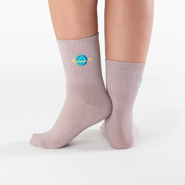 Gray galaxy cotton socks