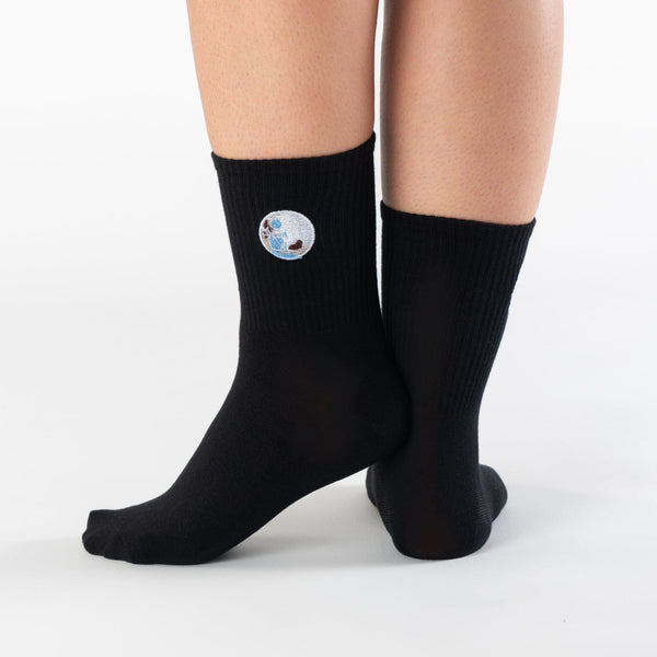 Black galaxy cotton socks