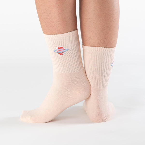 Pink galaxy cotton socks