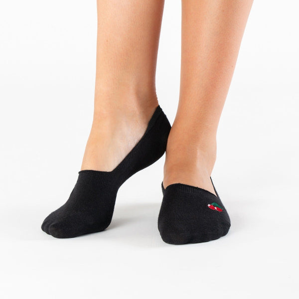 Black no-show cotton socks