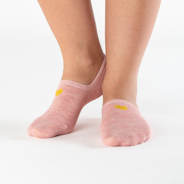 Pink sweetheart no-show cotton socks