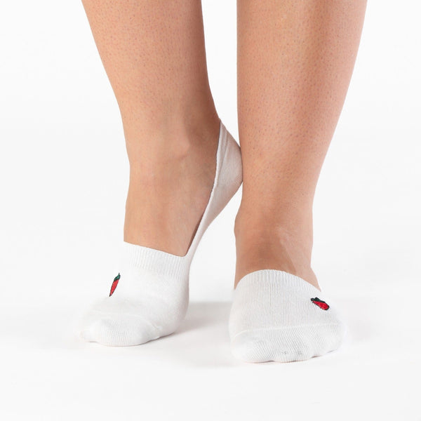 Strawberry no-show cotton socks