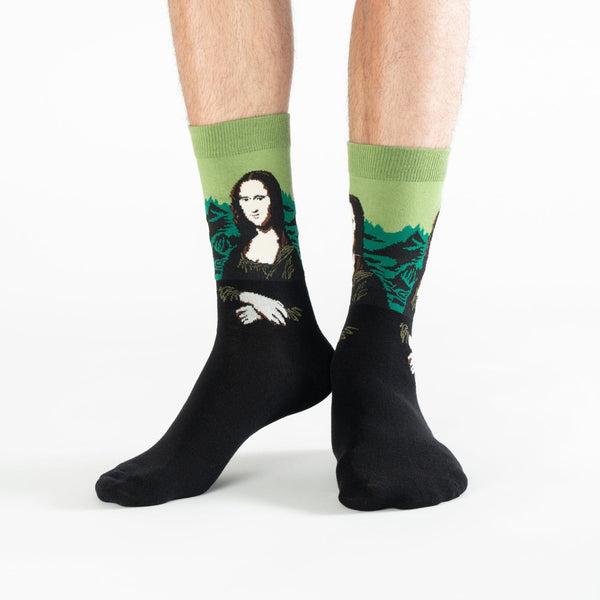 Green Mona Lisa cotton socks