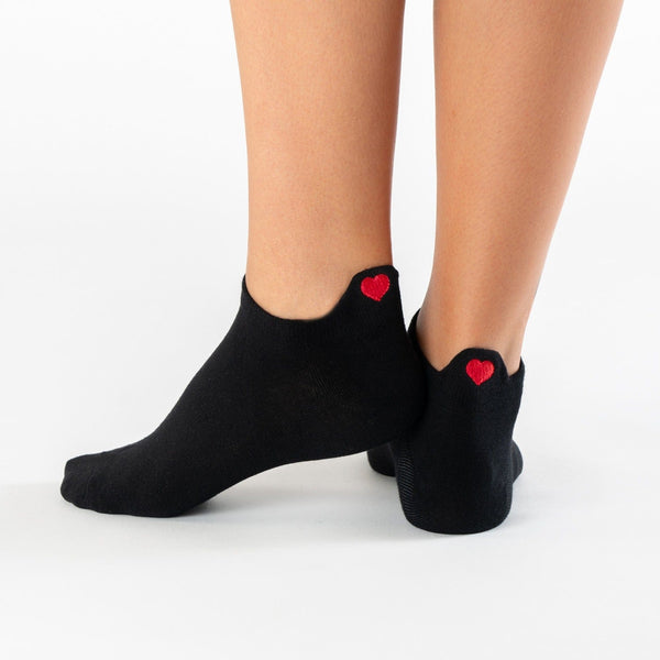 Black love tab cotton socks