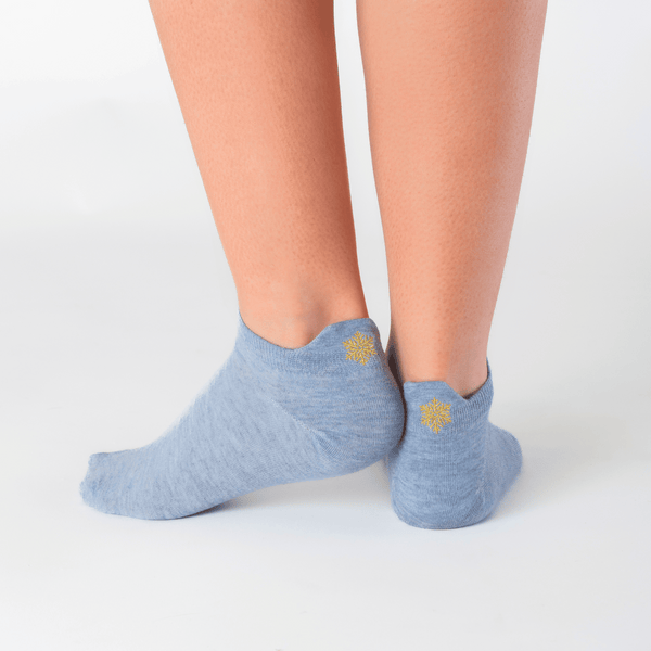 Blue snowflake tab cotton socks