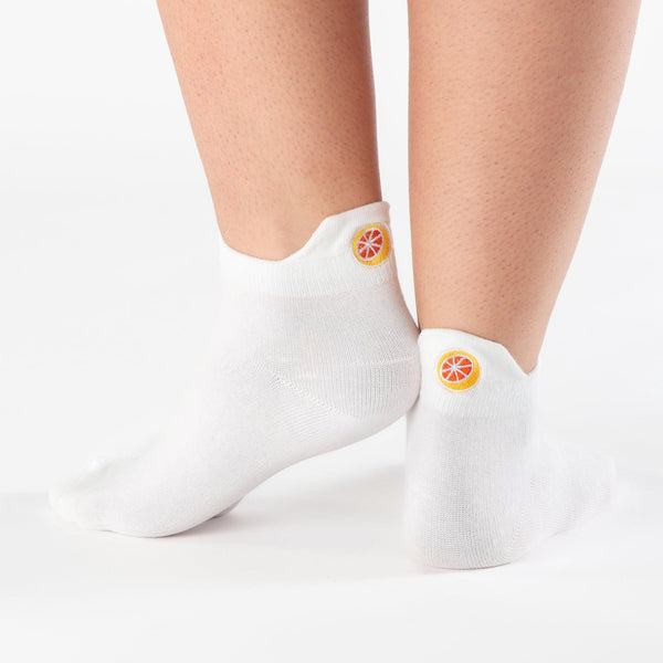 Orange fruit tab cotton socks