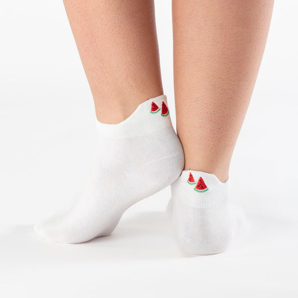 Watermelon fruit tab cotton socks