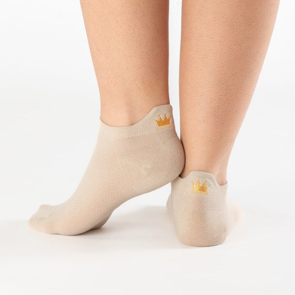 Beige princess tab cotton socks