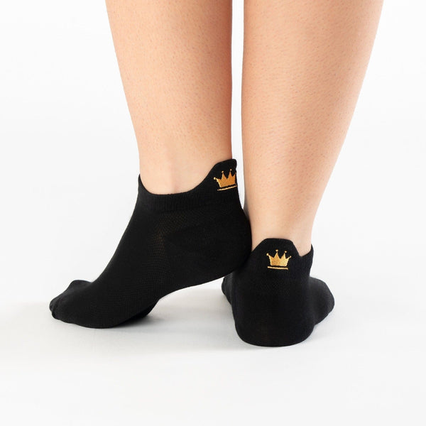 Black princess tab cotton socks
