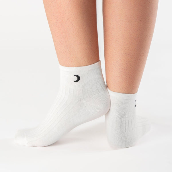White moon cotton socks