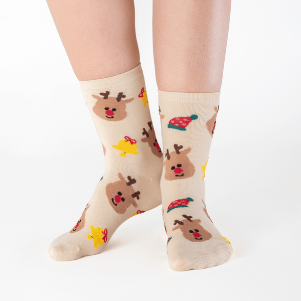 Reindeer Christmas low-cut cotton socks
