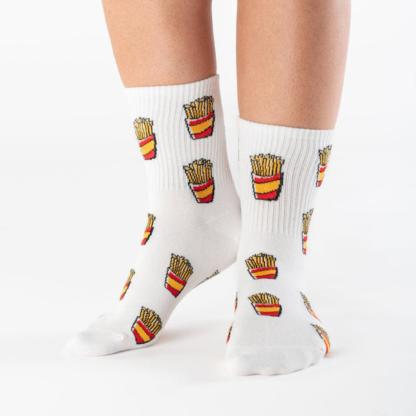 Fries food knee-high cotton socks