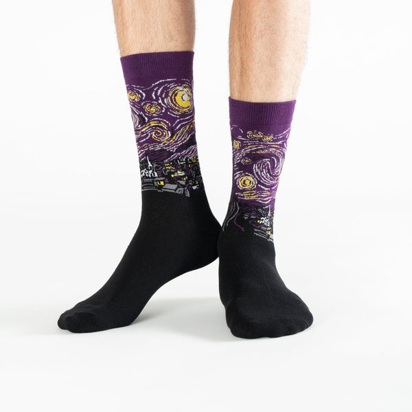 Purple Starry Night cotton socks