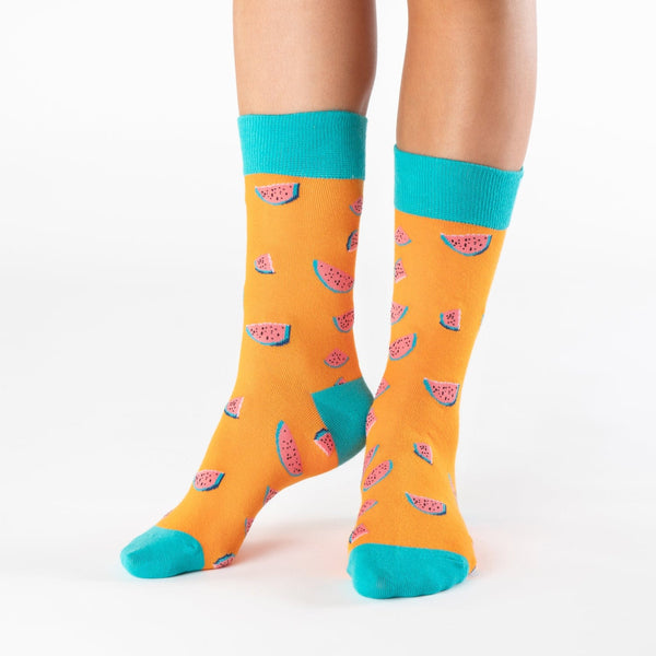 Orange watermelon cotton socks