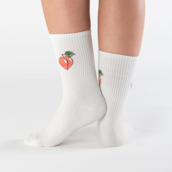 Peach fruit salad cotton socks