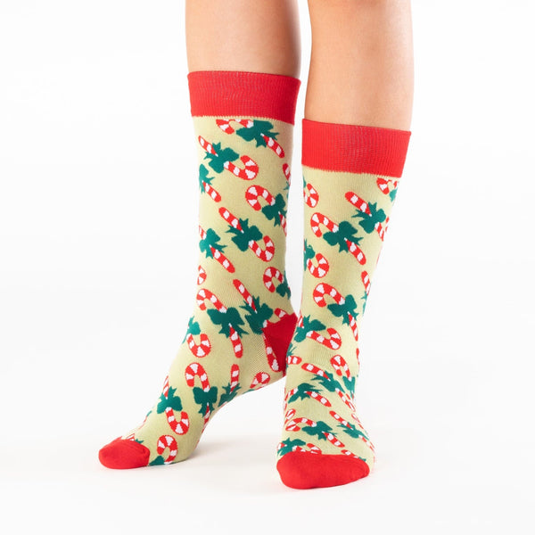 Candy cane cotton socks