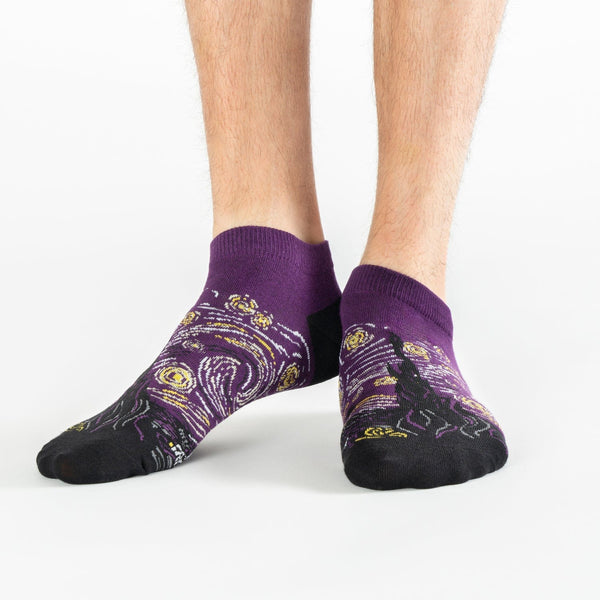 Purple Van Gogh masterpiece cotton socks