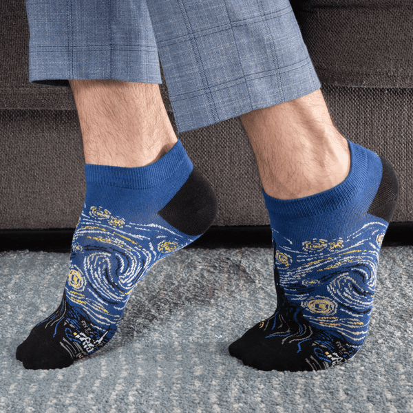Blue Van Gogh masterpiece cotton socks