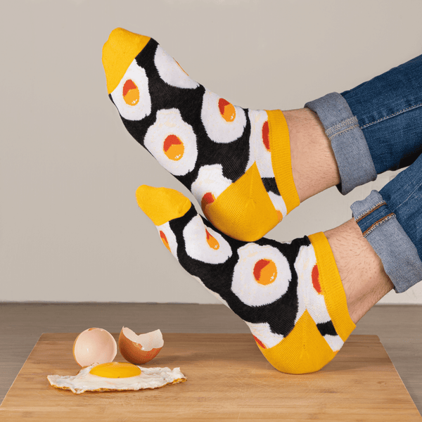 Yellow egg snack time socks