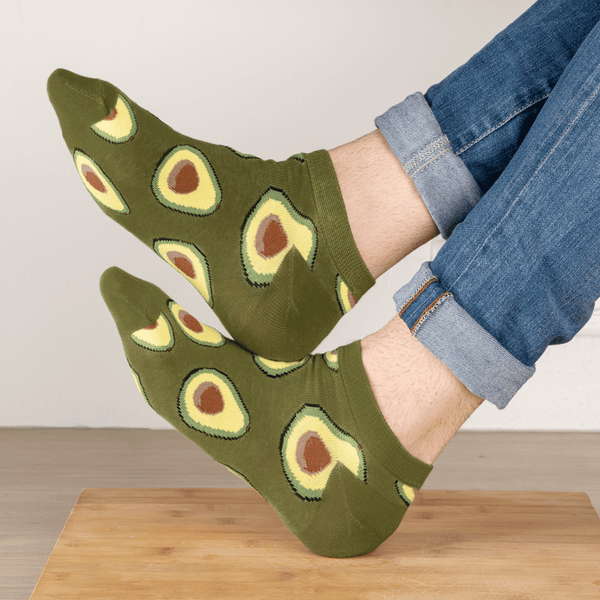 Green avocado snack time socks