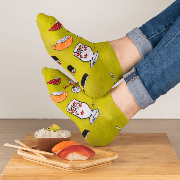 Green sushi snack time socks