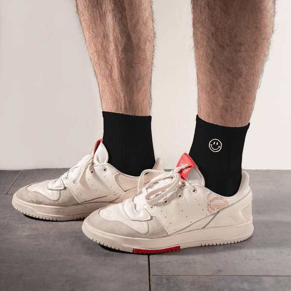 Black smiley socks