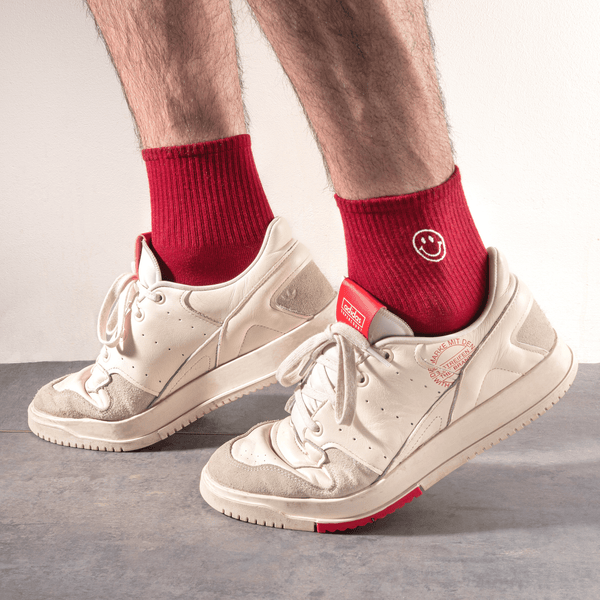 Red smiley socks