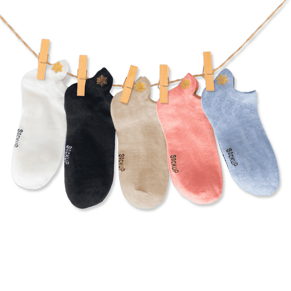 Snowflake tab cotton socks gift box (pack of 5)