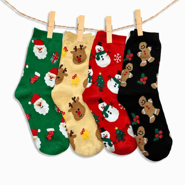 Christmas low-cut cotton socks gift box (pack of 4)