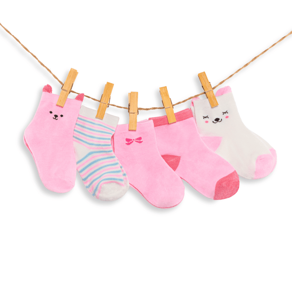 Pink Bear Kids and Babies Socks Gift Box Pack of 5
