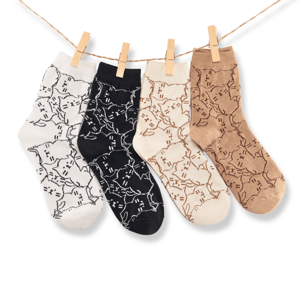 Kitten cotton socks gift box pack of 4
