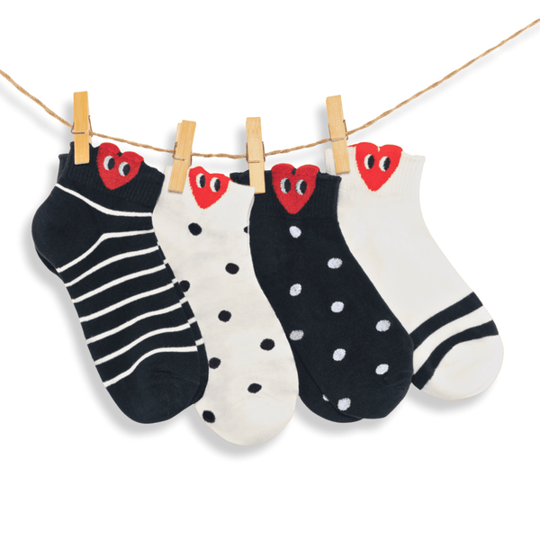 Men's Heart cotton socks gift box pack of 4
