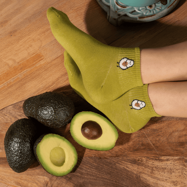 Yellow avocado low-cut cotton socks