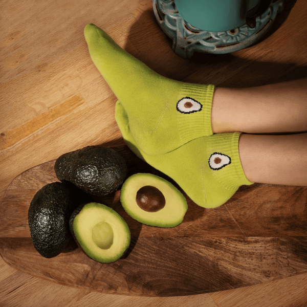 Apple green avocado low-cut cotton socks